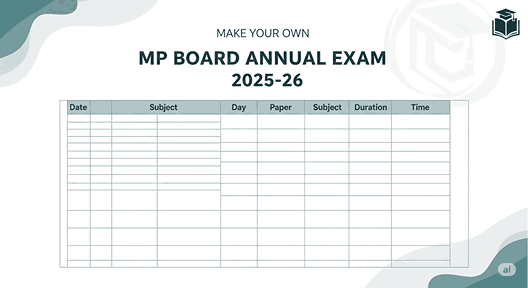 MP Board Annual Exam 2025-26 Time Table